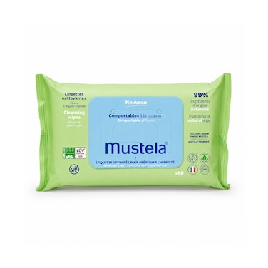 Mustela Compostable Cleansing Wipes With Avocado 60 Wipes
