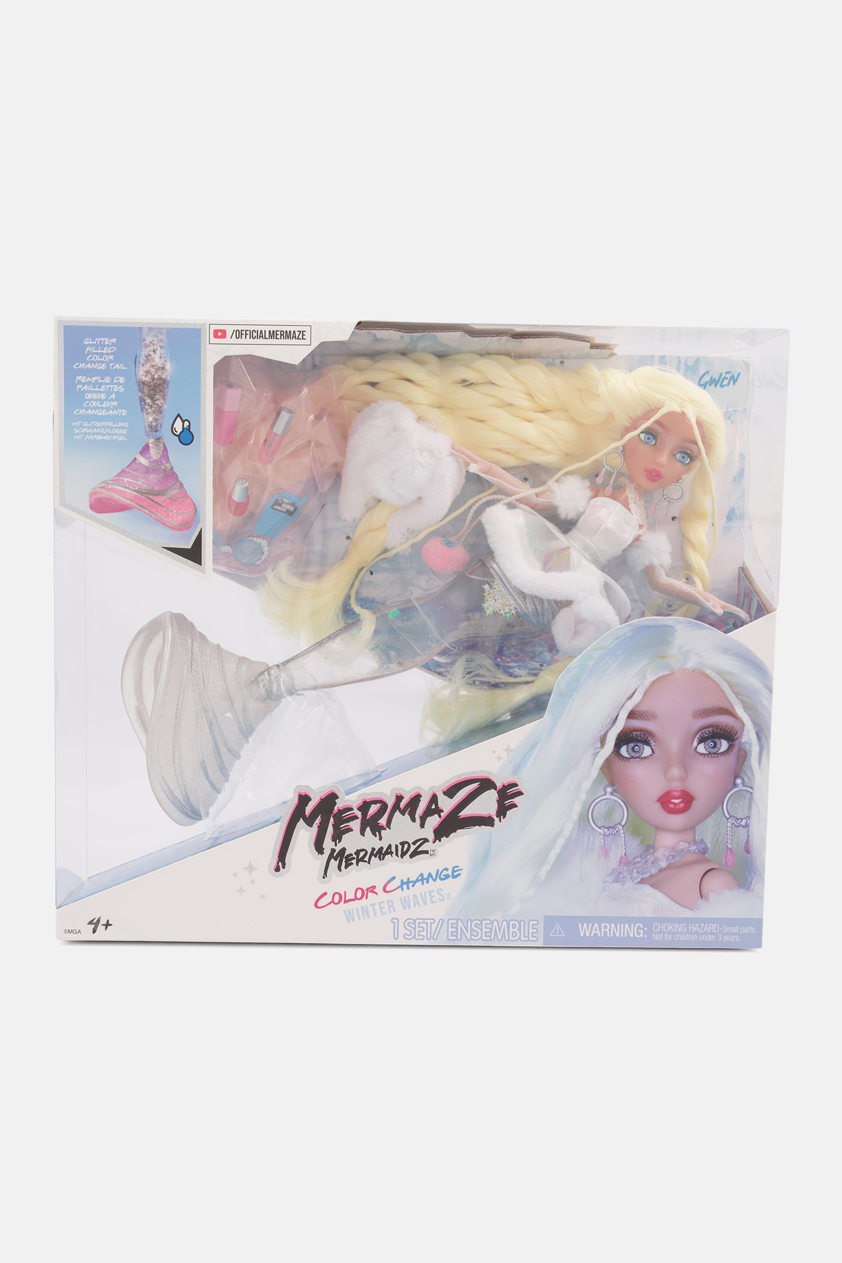 Mermaze Mermaidz Winter Waves Gwen Mermaid Fashion Doll, Blue