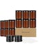 SKYLINK 8oz Amber Glass Jars with Plastic &amp; Metal Lids, 12 Pack Airtight Empty Candle Jars, Small Mason Jars for Food Storage, Spices, Honey, Candy, DIY Candles, and Crafts