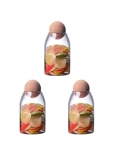 AUTOYSUR Glass Food Storage Canister with Airtight Cork Lid
