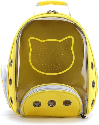 Petstranaut BackPack Bobble Cat Face Yellow