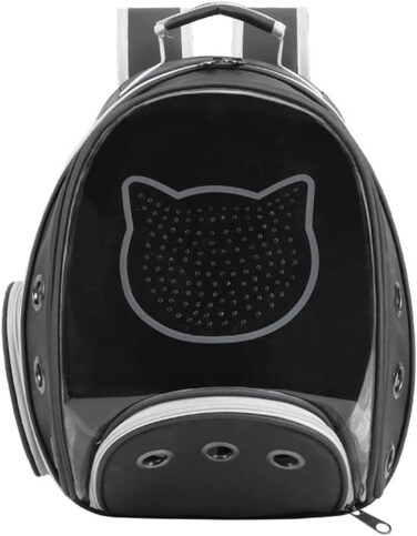 Petstranaut BackPack Bobble Cat Face Black