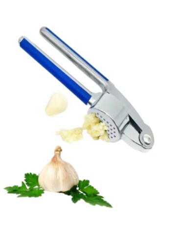 Press &amp; Ginger Crusher Set, Premium Stainless Steel Mincer with Soft-Grip Handle, Silicone Peeler &amp; Cleaning Brush for Garlic, Ginger, Onions, Chilies, Herbs &amp; More