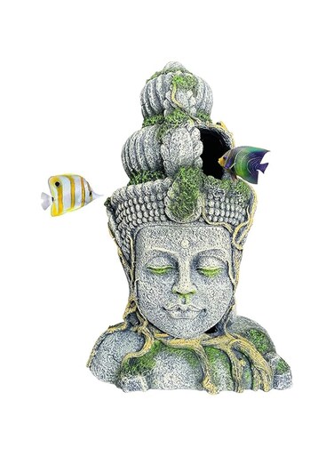 YHRY Aquarium Decorations, Buddha Head Statue Aquarium Decorations, Sculpture Aquarium Decor Ornament, Betta Hideout Cave Sleep Rest Play, Large Fish Tank Decorations for 75 115 L Aquarium