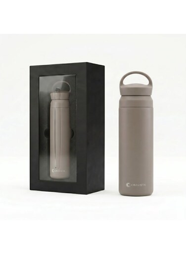 Stainless Steel Vacuum Insulated Thermos Bottle with Easy-to-Carry Hook Anti Scalding Reusable Tumbler Flask Sports Water Bottle for Hiking Biking Students Men Women (Green, 500 ML)