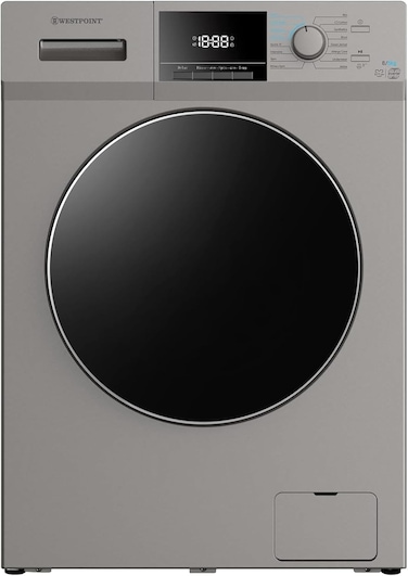 Westpoint 8Kg Washer &amp; 5Kg Dryer Fully Automatic Combo Washing Machine, INVERTER MOTOR, 1400 RPM, 12 Easy Wash Programs, Quick Wash in 15min &amp; 4 Drying Program, Led Panel, Silver  WDMT-81424ES