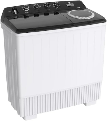 Westpoint 28Kg Twin Tub Semi-Automatic Washing Machine, with Air Dry, Transparent &amp; Removable Lids WTX-2824