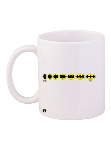 Batman Logo Printed Coffee Mug White/Black/Yellow