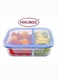 Food Storage Container with multi Compartment 1.5 L, BPA Free, Durable Glass, Leak Proof, Transparent/ Assorted coloured seal
