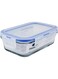 350Ml Rectangular Glass Food Storage Container With Blue Lid