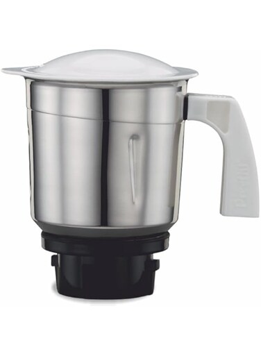 Preethi Medium Mixer Jar for Eco Twin, Eco Plus, Nitro and Blue Leaf, 1-Liter, Silver