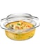 NUTRIUPS Clear Round Glass Casserole   Oven Proof Glass Baking Dish Round, 1.5 L