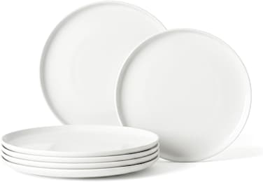Cuisine Art EFE Bone China Dinner Plate 10.5 Inch (Set of 6)   Premium White Round Dinner Plate   Elegant Lightweight Kitchen Plates for Daily Dining, Hotels, Restaurants &amp; Special Occasions