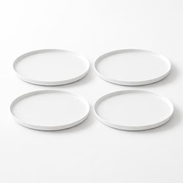 Cuisine Art EFE Bone China Side Plate 8 Inch (Set of 4)   Premium White Round Side Plates   Elegant Lightweight Bone China Plates for Snacks, Desserts, Daily Dining &amp; Hospitality Use
