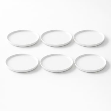 Cuisine Art EFE Bone China Side Plate 8 Inch (Set of 6)   Premium White Round Side Plates   Elegant Lightweight Bone China Plates for Snacks, Desserts, Daily Dining &amp; Hospitality Use