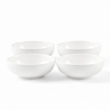 Cuisine Art EFE Bone China Bowl 5.5 Inch (Set of 4)   Premium White Round Bowl (14 x 14 x 5 cm)   Lightweight Bone China Bowls for Soup, Cereal, Snacks, Desserts &amp; Daily Dining