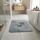 Ultra-Absorbent Memory Foam Bath Mat &ndash; 40x60cm Plush Grey Bathroom Rug with Non-Slip Backing &ndash; Quick-Dry Debossed Geometric Pattern &ndash; Soft Decorative Floor Mat for Shower &amp; Tub