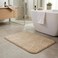 Ultra-Absorbent Memory Foam Bath Mat &ndash;40x60cm Ultra-Soft Beige Bathroom Rug with Non-Slip Backing &ndash; Quick-Dry Plush Geometric Texture &ndash; Decorative Floor Mat for Tub &amp; Shower