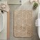 Ultra-Absorbent Memory Foam Bath Mat &ndash;40x60cm Ultra-Soft Beige Bathroom Rug with Non-Slip Backing &ndash; Quick-Dry Plush Geometric Texture &ndash; Decorative Floor Mat for Tub &amp; Shower