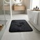 Ultra-Absorbent Memory Foam Bath Mat &ndash;40x60cm Ultra-Absorbent Black Bathroom Rug with Non-Slip Backing &ndash; Quick-Dry Plush 3D Geometric Pattern Decorative Floor Mat