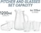 Cuisine Art Premium 5-Piece Hammered Glass Water Carafe &amp; Tumbler Set &ndash; 1.2L Glass Pitcher with Lid and Four 220ml Drinking Glasses &ndash; Glassware for Juice, Water &amp; Mocktails &ndash; Lead-Free Crystal Clear Finish