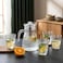Cuisine Art Modern 5-Piece Ribbed Glass Water Jug &amp; Tumbler Set &ndash; 1.2L Fluted Glass Pitcher with Lid and Four 220ml Ribbed Drinking Glasses &ndash; Glassware for Water, Juice &amp; Iced Tea &ndash; Lead-Free Premium Finish