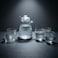 Cuisine Art Modern 5-Piece Ribbed Glass Water Jug &amp; Tumbler Set &ndash; 1.2L Fluted Glass Pitcher with Lid and Four 220ml Ribbed Drinking Glasses &ndash; Glassware for Water, Juice &amp; Iced Tea &ndash; Lead-Free Premium Finish