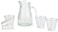 Cuisine Art Modern 5-Piece Ribbed Glass Water Jug &amp; Tumbler Set &ndash; 1.2L Fluted Glass Pitcher with Lid and Four 220ml Ribbed Drinking Glasses &ndash; Glassware for Water, Juice &amp; Iced Tea &ndash; Lead-Free Premium Finish