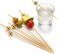 Cuisine Art Premium Gold Bead Bamboo Cocktail Picks &ndash; 50-Piece Elegant Party Food Skewers &ndash; 12cm Decorative Serving Toothpicks for Appetizers, Finger Foods, Charcuterie &amp; Garnishing