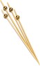 Cuisine Art Premium Gold Bead Bamboo Cocktail Picks &ndash; 50-Piece Elegant Party Food Skewers &ndash; 12cm Decorative Serving Toothpicks for Appetizers, Finger Foods, Charcuterie &amp; Garnishing