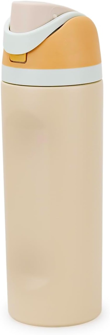 Cuisine Art Insulated Stainless Steel Water Bottle with 2-Way Straw Lid &ndash; 18/8 Pro-Grade Vacuum Flask &ndash; Leakproof Sports Bottle with Sip Straw &amp; Direct Swig Spout &ndash; 100% BPA-Free &ndash; 560ml, Beige