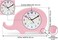 Dinosaur Wall &amp; Table Clock &ndash; Silent Non-Ticking Sweep Movement &ndash; 3D Dino Character Design for Kids &amp; Nursery &ndash; Standing or Hanging Decorative Clock-Pink