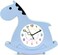Cuisine Art Magical Horse Wall &amp; Table Clock &ndash; Silent Non-Ticking Sweep Movement &ndash; 3D Cloud &amp; Star Design for Kids Room &ndash; Standing or Hanging D&eacute;cor Nursery Clock &ndash; Blue