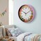 Cuisine Art 30cm Kids Owl Wall Clock &ndash; Silent Non-Ticking Sweep Movement &ndash; Large 12-Inch Face for Nursery, Kids Room &amp; Classroom &ndash; with Easy-to-Read Numerals - Pink Frame