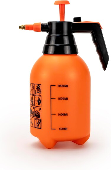 Cuisine Art 2-Litre Garden Pump Pressure Sprayer, Handheld 2L Spray Bottle with Brass Adjustable Nozzle, Trigger Lock &amp; Scale, Fine Mist to Jet Stream for Plants, Weeds, Pest Control &amp; Cleaning