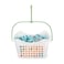 Cuisine Art 18M Aluminium Cloth Dryer with Iron Legs, Blue/Red (Assorted) &amp; Basket with 90 Plastic Pegs   Foldable Clothes Drying Stand   Size 175&times;55&times;110 cm for Home &amp; Balcony