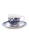 Claytan Earthenware Classic Windmill Pattern Blue Espresso Cup &amp; Saucer, 90ml, White   Premium Espresso &amp; Coffee Cup with Matching Saucer   Vintage Blue Drinkware for Home, Office, Caf&eacute; &amp; Gifting