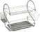 Cuisine Art 2-Tier Iron Dish Drying Rack &ndash; 40x24x24cm Compact Kitchen Organizer &ndash; Heavy-Duty Rust-Resistant Frame with Removable Drip Tray &amp; Cutlery Holder &ndash; Space-Saving Stand for Plates &amp; Bowls