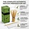 Cuisine Art 2-Piece Bamboo Matcha Whisk Set &ndash; Includes Bamboo Whisk (Chasen) and Hooked Scoop (Chashaku) &ndash; 100% Handmade Traditional Tools for Preparing Authentic Matcha Tea &ndash; Beige