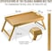 Cuisine Art 2-in-1 Foldable Bamboo Bed Tray Table &ndash; 30x50cm Portable Laptop Desk &amp; Serving Tray with Handles &ndash; Dual-Purpose Breakfast in Bed Stand &ndash; Space-Saving Sustainable Wood Design
