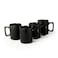 Cuisine Art Stoneware ZOE 4PCS Mug Set   385 ML Black Coffee Mug Set   Durable Coffee Cup Set for Home &amp; Office   Cups for Cappuccino, Latte, Tea &amp; Cocoa Restaurant Coffee Mugs