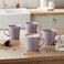 Cuisine Art EVE Stoneware Coffee Mug Set of 4 &ndash; 300 ML Lavender Cups   Stylish Ribbed Mug Set for Coffee, Tea &amp; Hot Chocolate   Home, Office &amp; Restaurant Use