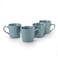 Cuisine Art EVE Stoneware Coffee Mug Set of 4 &ndash; 300 ML Blue Cups   Premium Ribbed Coffee &amp; Tea Mugs for Home, Office &amp; Caf&eacute;   Cappuccino &amp; Latte Mug Set