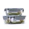 Mondex 2PCS Borosilicate Glass Food Storage Container Set 350ml &amp; 650ml Glass Food Saver Lunchbox - Airtight Plastic Lids with Silicone Seals - Leakproof Meal Prep Containers, Lunchbox Set