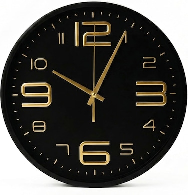 25cm Round Wall Clock &ndash; Minimalist White Frame with Large Easy-to-Read Numbers &ndash; 10-Inch Circular Timepiece for Home, Kitchen, Office &amp; Classroom