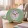 Dinosaur Wall &amp; Table Clock &ndash; Silent Non-Ticking Sweep Movement &ndash; 3D Dino Character Design for Kids &amp; Nursery &ndash; Standing or Hanging Decorative Clock-Green