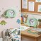Dinosaur Wall &amp; Table Clock &ndash; Silent Non-Ticking Sweep Movement &ndash; 3D Dino Character Design for Kids &amp; Nursery &ndash; Standing or Hanging Decorative Clock-Green