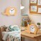 Dinosaur Wall &amp; Table Clock &ndash; Silent Non-Ticking Sweep Movement &ndash; 3D Dino Character Design for Kids &amp; Nursery &ndash; Standing or Hanging Decorative Clock-Orange