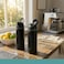 Cuisine Art Insulated Stainless Steel Water Bottle with 2-Way Straw Lid &ndash; 18/8 Pro-Grade Vacuum Flask &ndash; Leakproof Sports Bottle with Sip Straw &amp; Direct Swig Spout &ndash; 100% BPA-Free &ndash; 560ml, Black