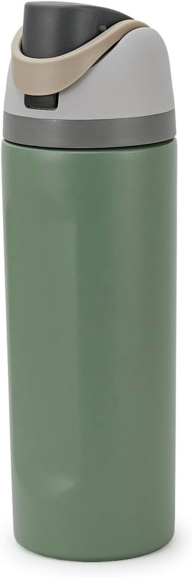 Cuisine Art Insulated Stainless Steel Water Bottle with 2-Way Straw Lid &ndash; 18/8 Pro-Grade Vacuum Flask &ndash; Leakproof Sports Bottle with Sip Straw &amp; Direct Swig Spout &ndash; 100% BPA-Free &ndash; 560ml, Green